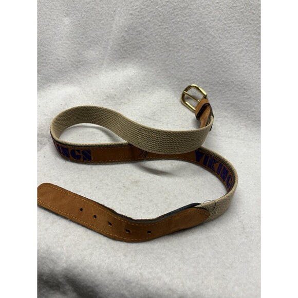 Zep-Pro Minnesota Vikings Football NFL Leather Canvas Brass Belt Size 36 USA - Picture 4 of 5